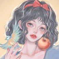 超美手绘风插画女生头像画师：gua老师 ​\作品 (3)