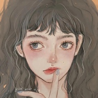 超美手绘风插画女生头像画师：gua老师 ​\作品 (6)