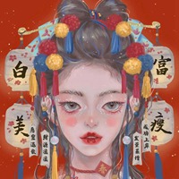 超美手绘风插画女生头像画师：gua老师 ​\作品 (9)